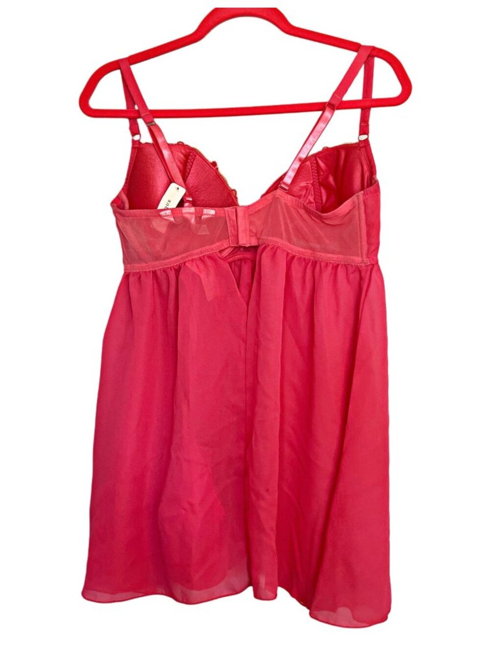 Cacique Babydoll Lingerie 2Pcs Sheer Lace Chemise Nightgown Underwear Plus 18/20 - Picture 7 of 12